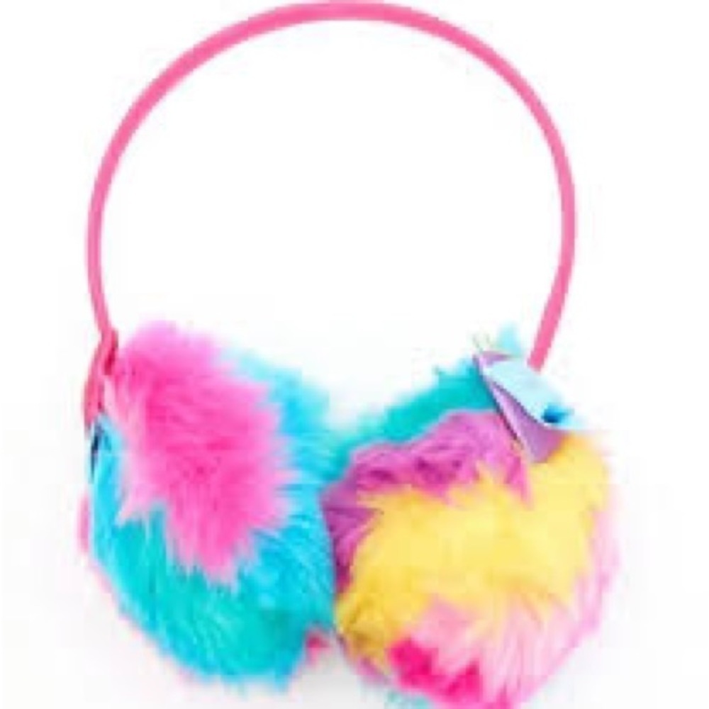 3/15$ JOJO SIWA RAINBOW SHERBERT FAUX FUR EARMUFFS HEADBAND KIDS EA…
